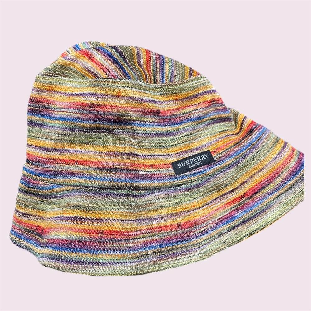 Rare Vintage 90s Burberry London Multi colored bucket hat